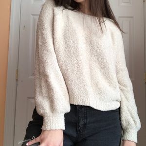 Freshman Fuzzy White Sweater